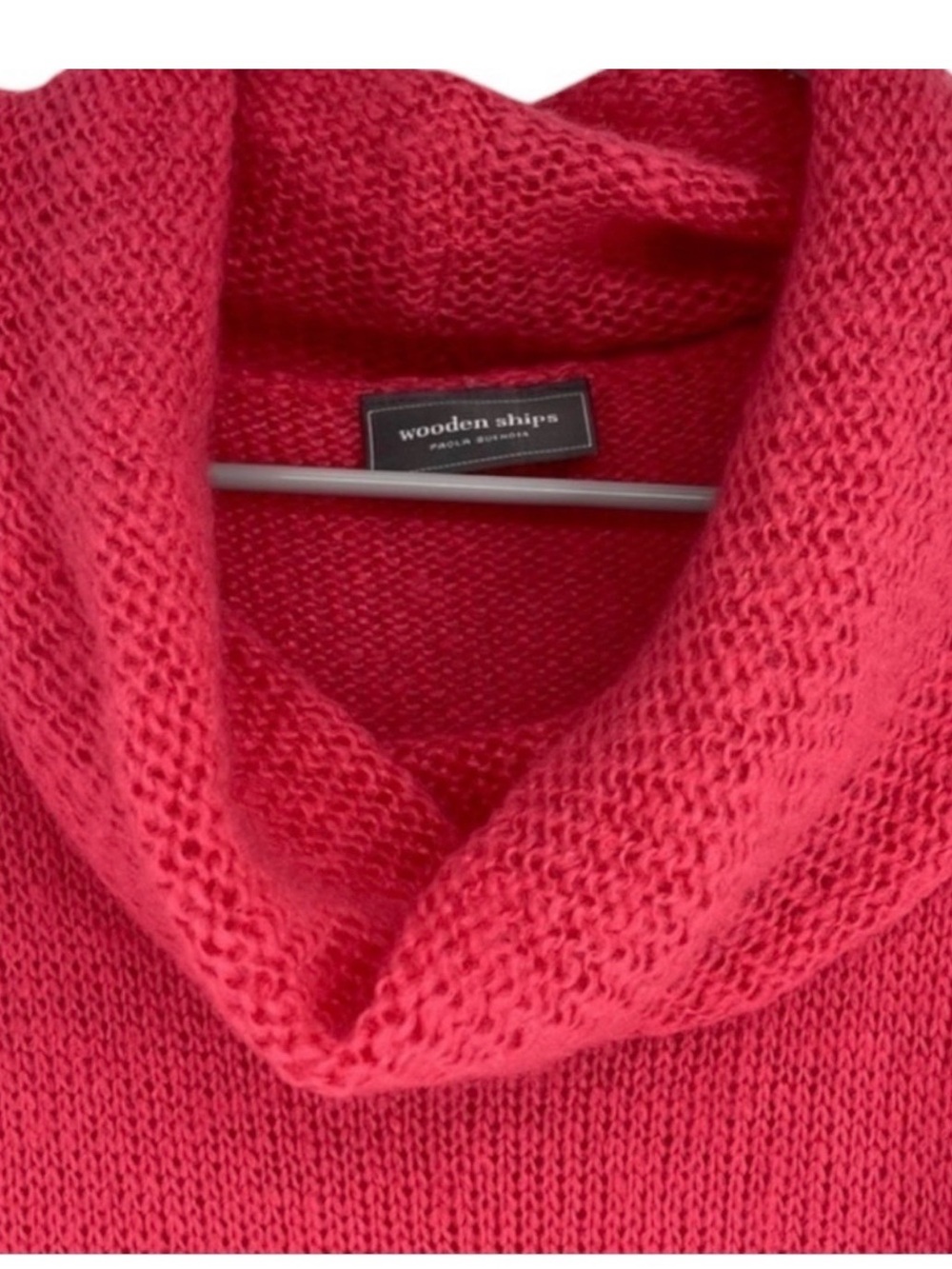ANTHROPOLOGIE WOODEN SHIPS Cowl Neck Mohair Blend Sweater in Fuchsia Size M/L - Picture 5 of 7